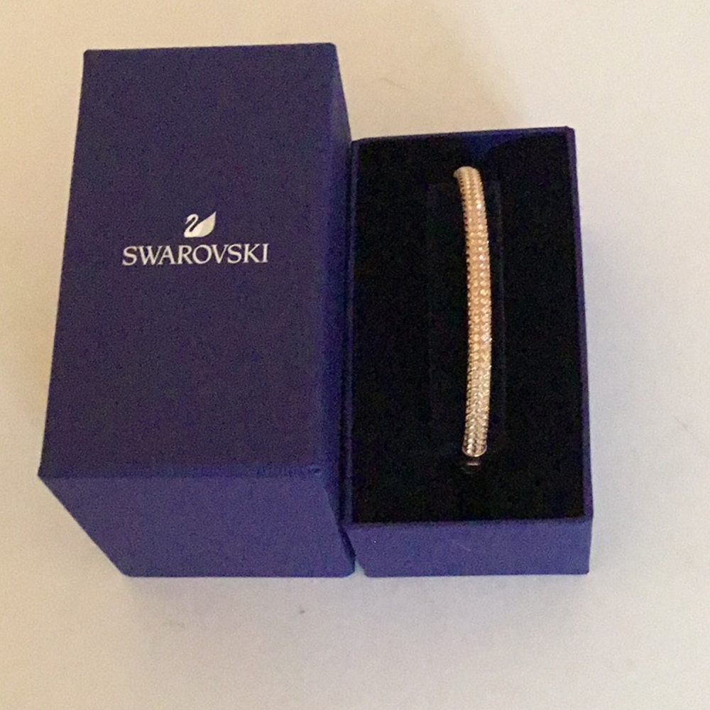 Swarovski Gold Crystal Pave Bangle Bracelet
